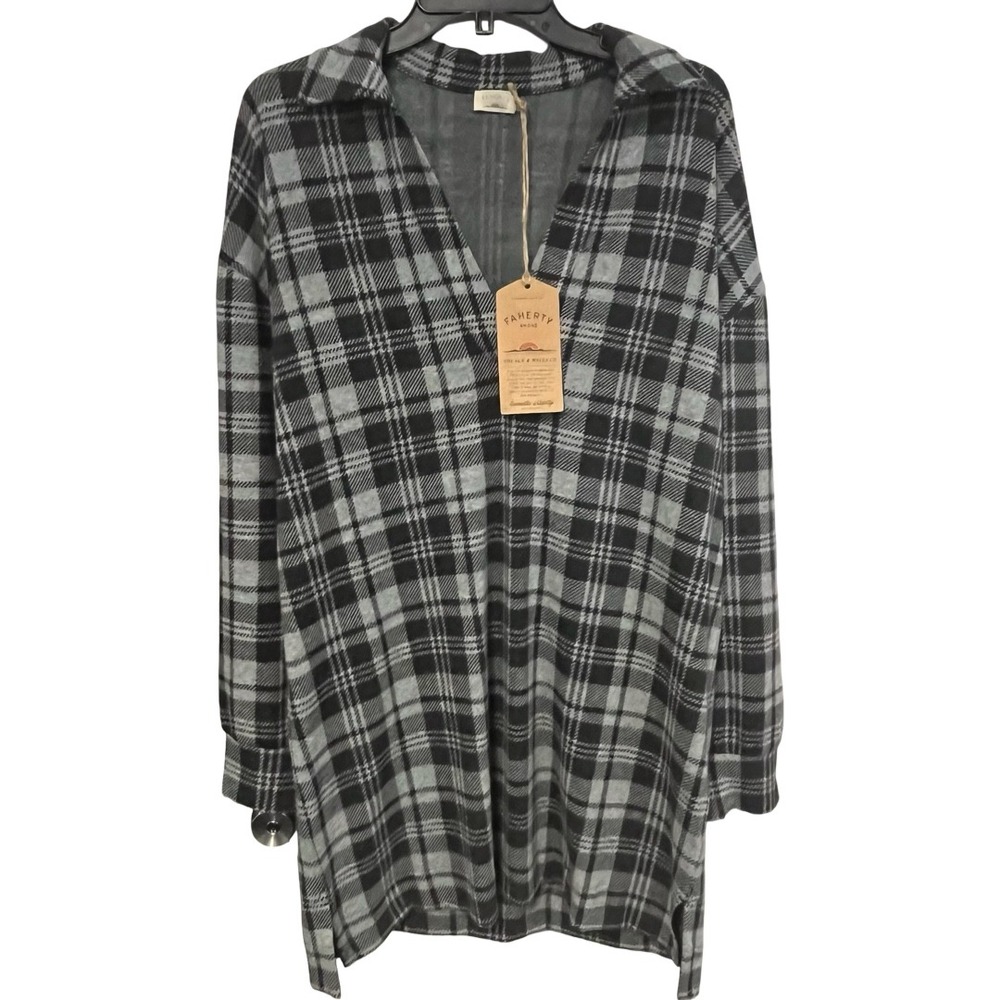 NWT Faherty Legend Sweater Hudson Dress Silver Lake Plaid Women's Size Medium